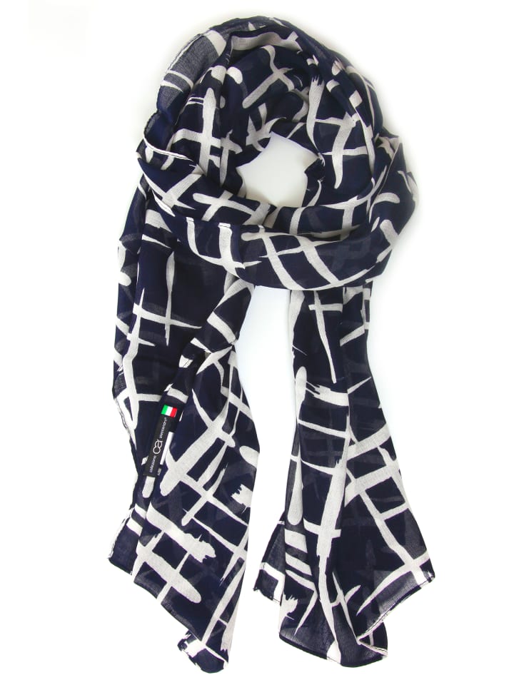 Italienischer Schal " Japan " in blau