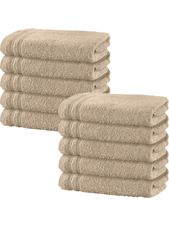 Duschtuch 10er-Pack Heidelberg in beige