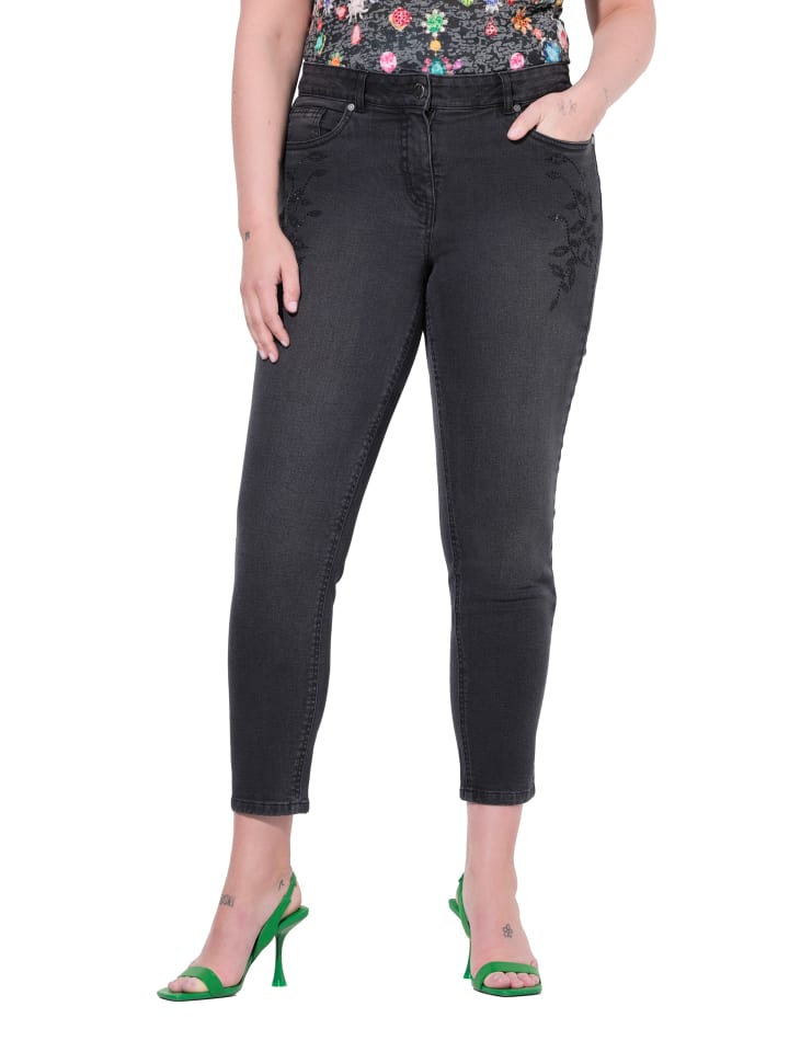 Jeans in dunkelgrau denim