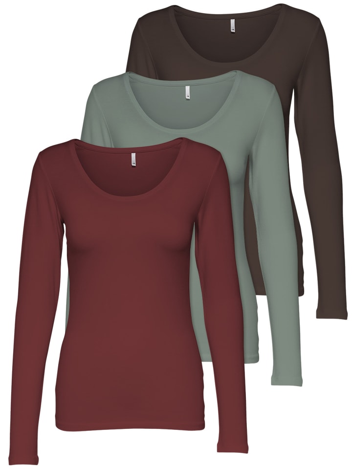 3er-Set Basic Langarmshirt in Mix7 SA/HF/LP