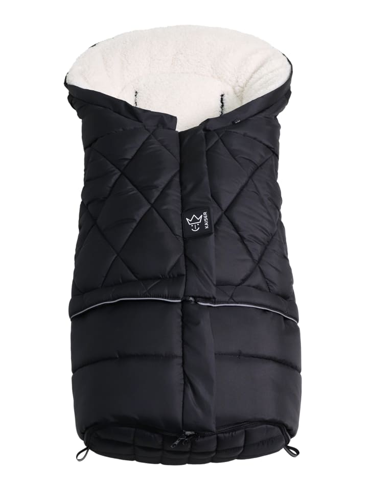 Kinderwagen-Fußsack Moony 2in1, Sherpa Fleece black/creme