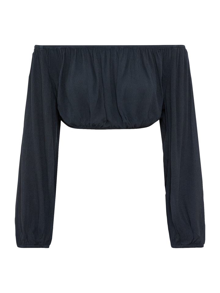 Carmenbluse in dunkelblau