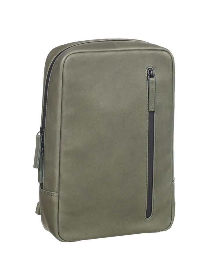 Den Haag Umhängetasche Leder 20 cm oliv