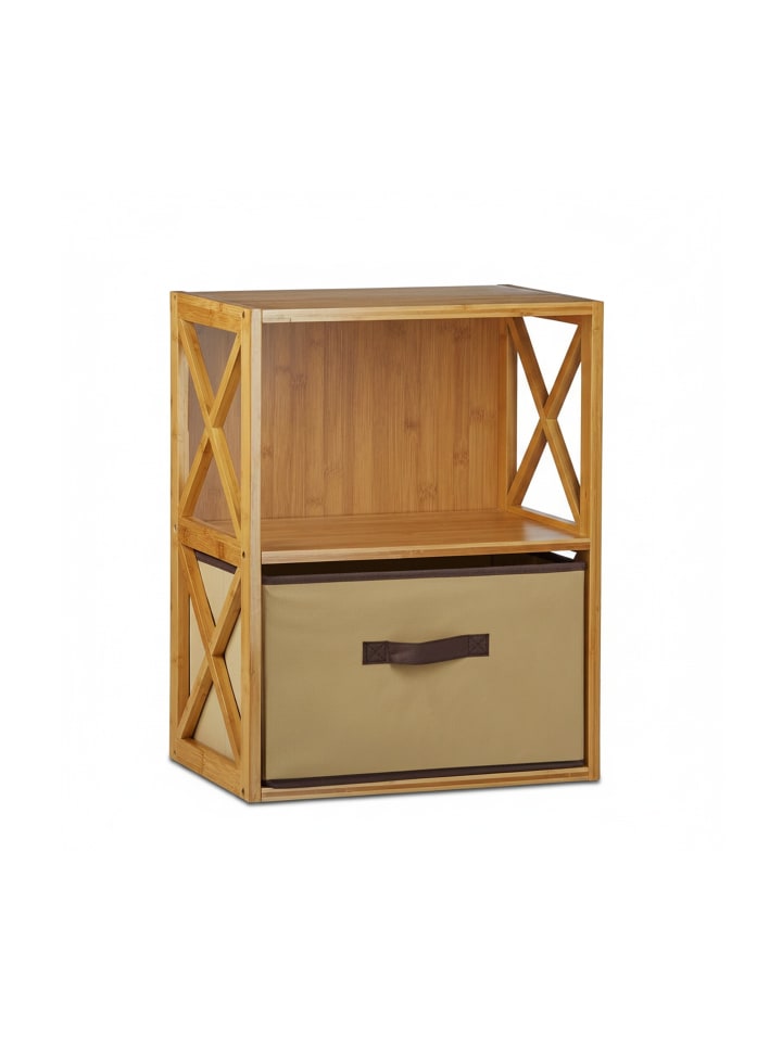 Regal 2 Ablagen in Natur-Braun - (B)42 x (H)54 x(T)29 cm