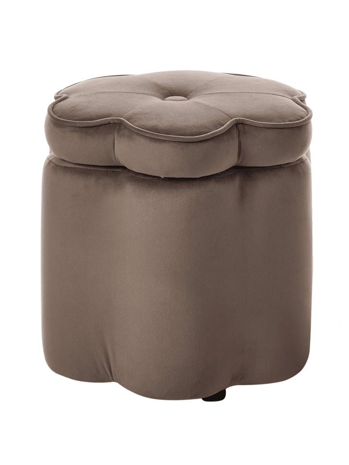 Kinderhocker FLOWER in Braun/Schwarz - (W) 40 x (H) 38 x (L) 40 cm