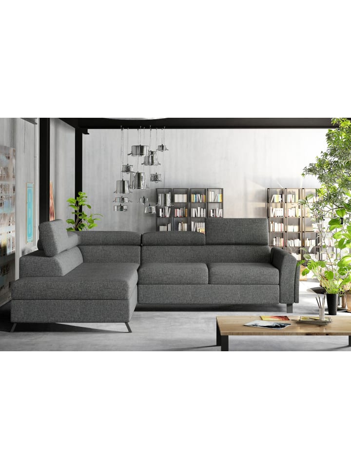 Katara Recamiere Links in Anthrazit -  (L) 265 x (B) 265 x (H) 92 cm