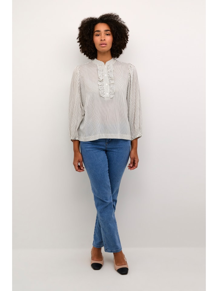Langarm-Bluse KAsidsel Regular fit in Turtledove/Black Stripe