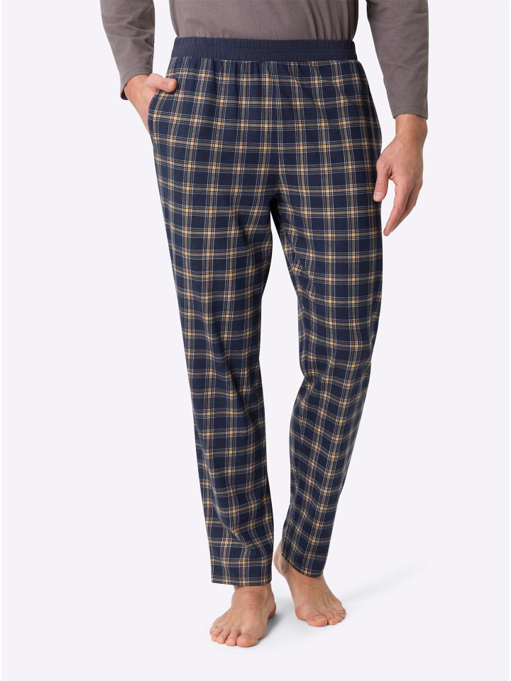 Schlafanzug-Hose in marine-kariert