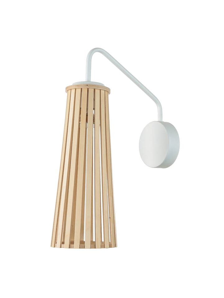 Wandlampe (B)12 x (H)39 cm in Weiß Holz (hell)