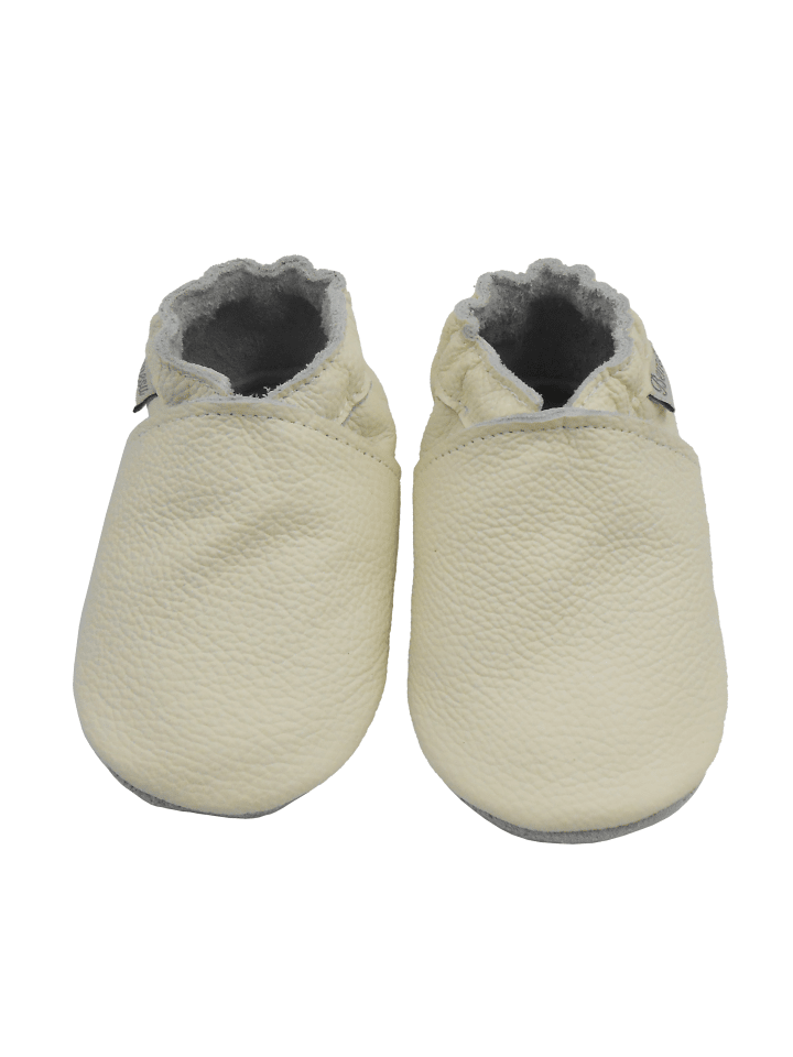 Baby-Leder-Laufschuhe, komfortabel mit rutschfester Sohle - Weiß
