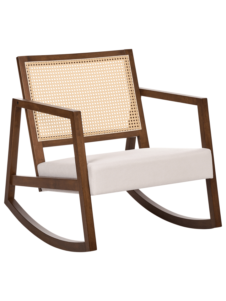 Schaukelsessel LEIDY in Beige/Braun - (W) 66 x (H) 75 x (L) 76 cm