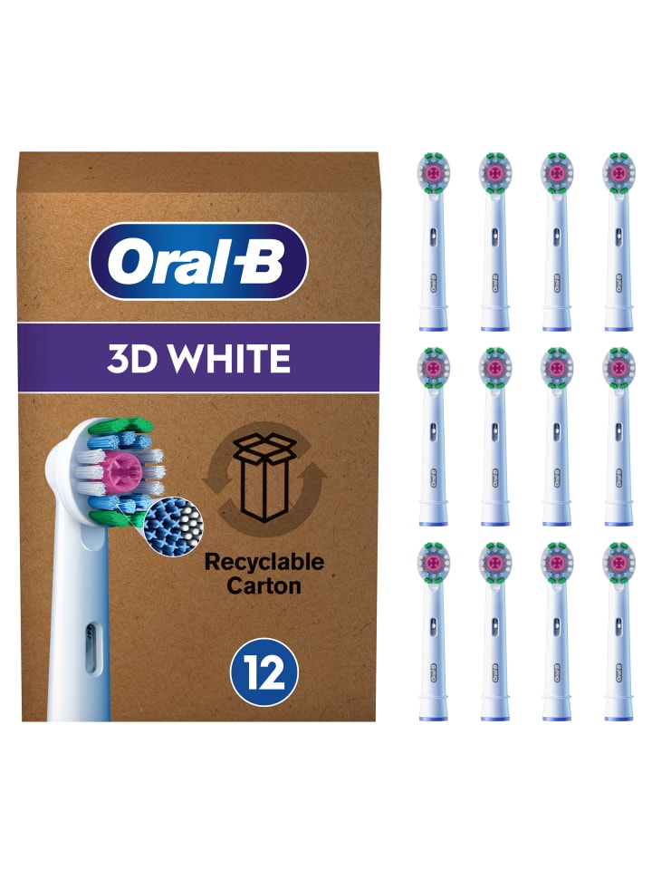 Aufsteckbürsten "Pro 3D White" in Weiß (12er-Pack) - Box