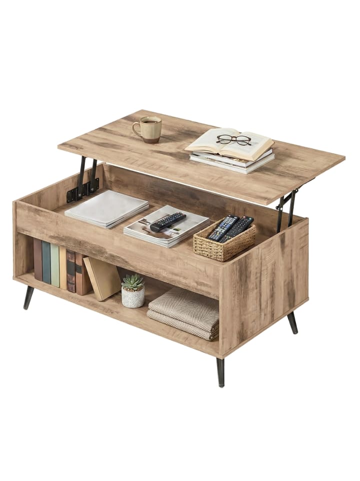 Couchtisch Miranta in Kamelbraun-Schwarz - (B)100 x (H)58.5 x (T)50 cm