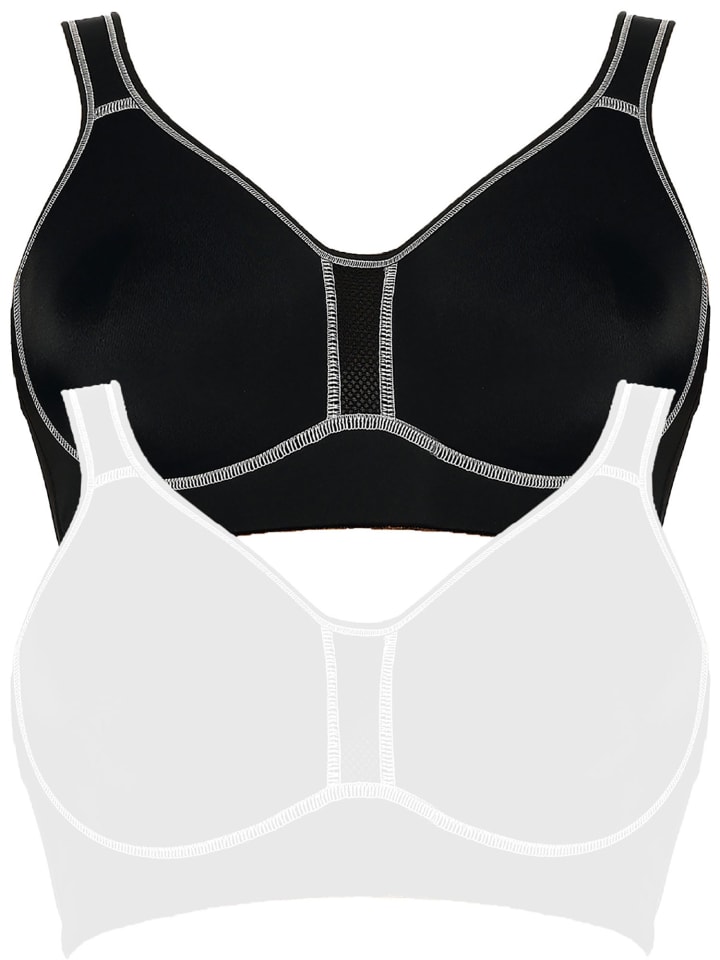 2er Pack Sport BH Performance in schwarz weiss