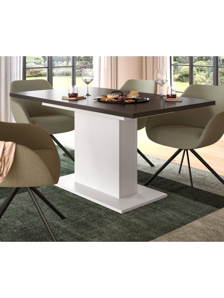 Esstisch weiß, grau, Küchentisch ausziehbar 150 - 190 cm