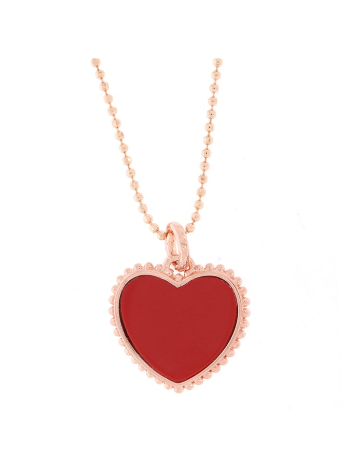 Kette "rotes Herz" in Roségold