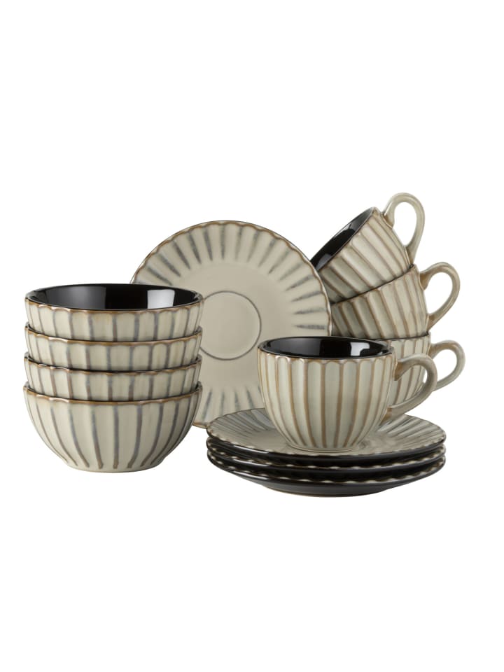 Frühstücksset, Steinzeug Confino in Beige