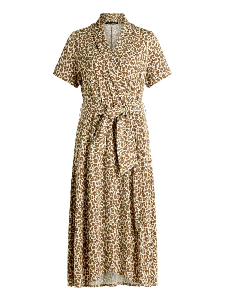 Midikleid mit Volant in Beige/Khaki