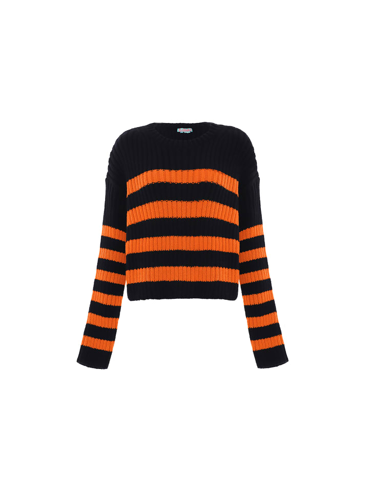 Damen Sweater in SCHWARZ ORANGE