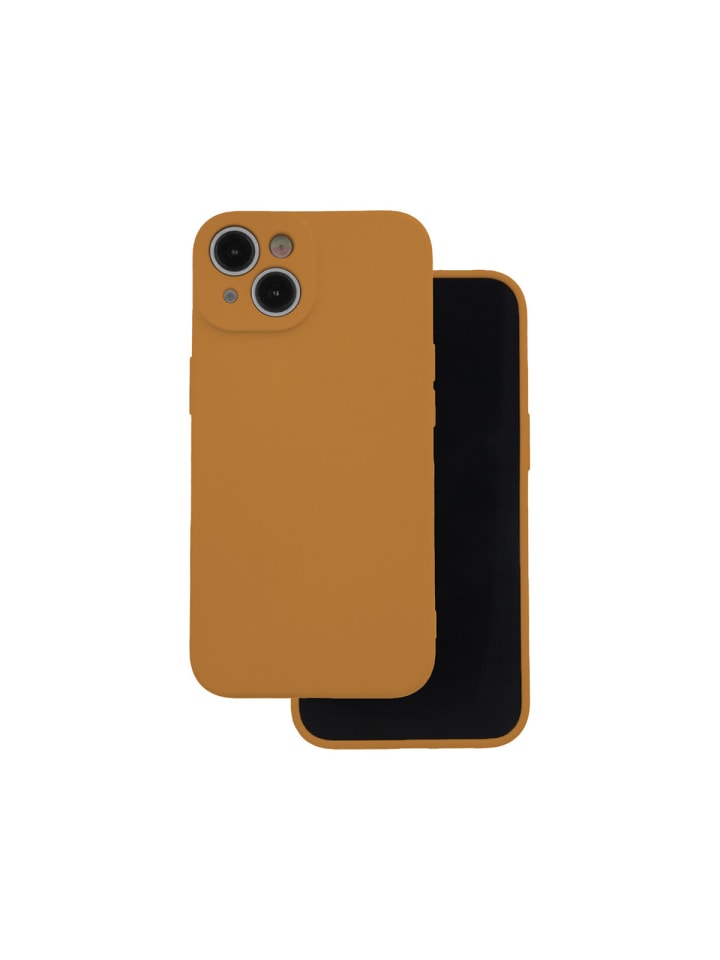 Silikonhülle mit Kameraschutz kompatibel mit iPhone 16 Caramel in Caramel