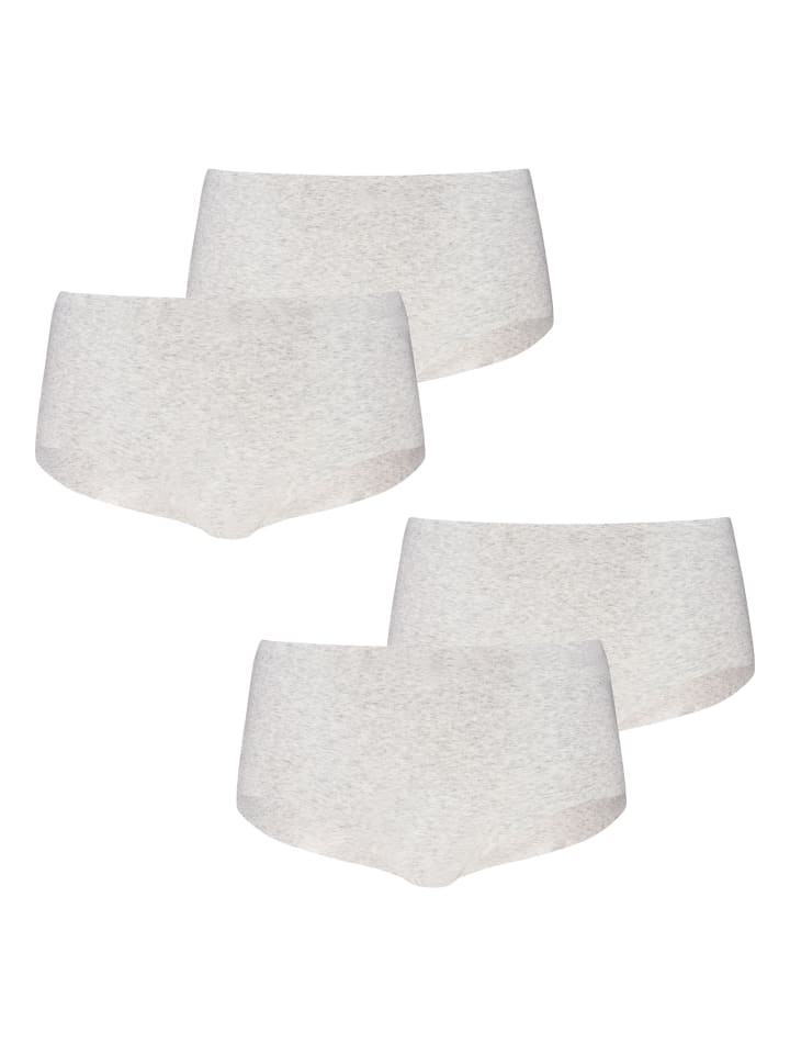 4er Pack Invisible Ultra Soft Cotton Mini Shorts in Hellgrau