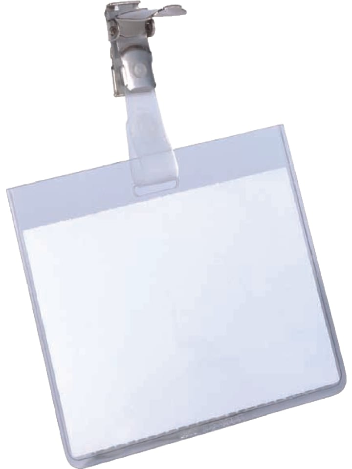 Namensschild 60x90mm quer mit Clip Packung mit 25 Stück