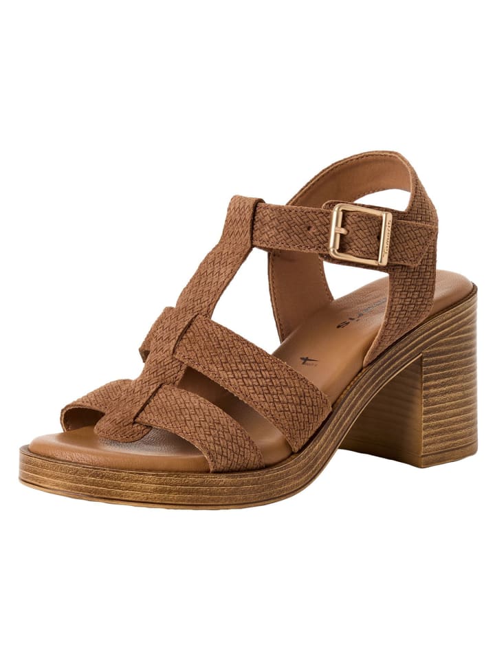 Sandalette in BROWN STRUCT.