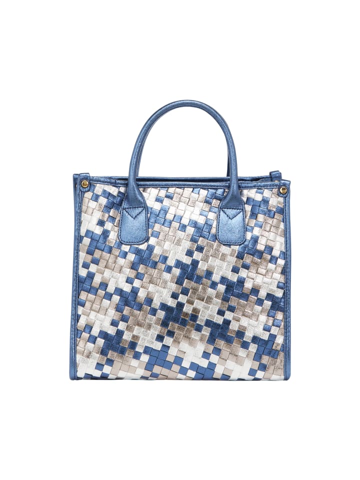 Women Tote Bag in White Blue