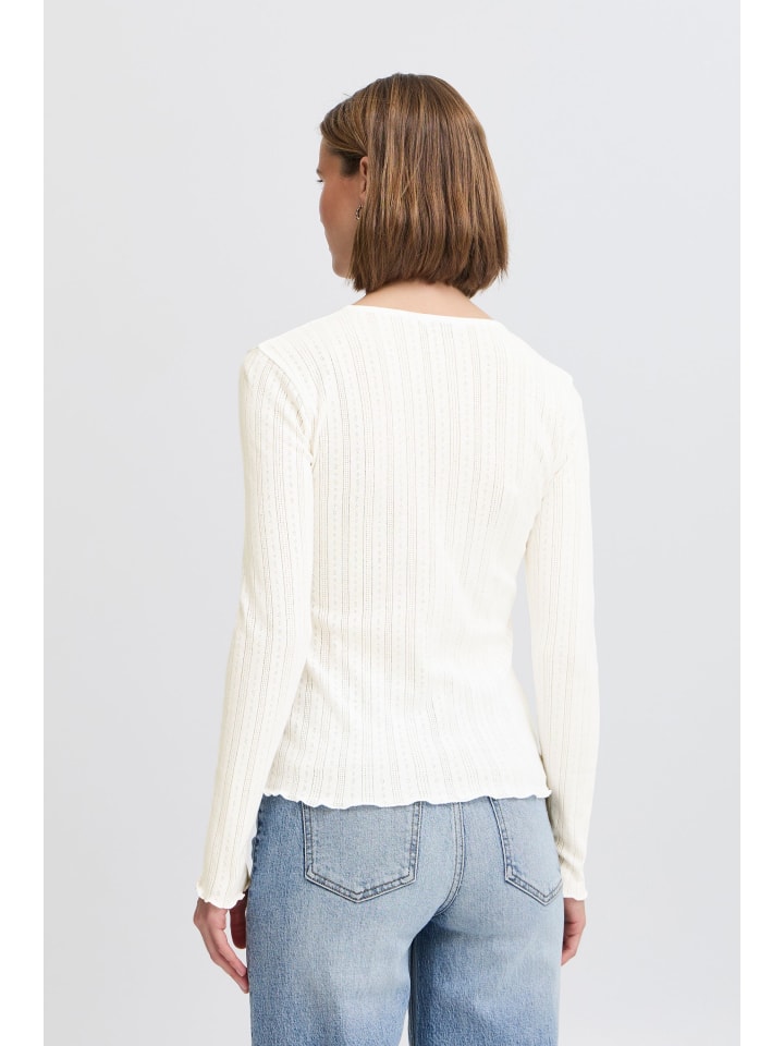 Strickjacke BYUNICA Slim fit in Off White