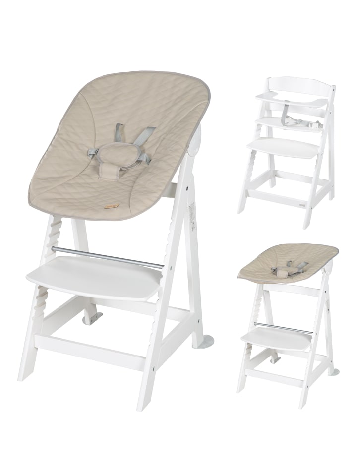 Treppenhochstuhl 'Born Up' Set 2in1 - 'Greyish gesteppt' - mit Liegefunktion