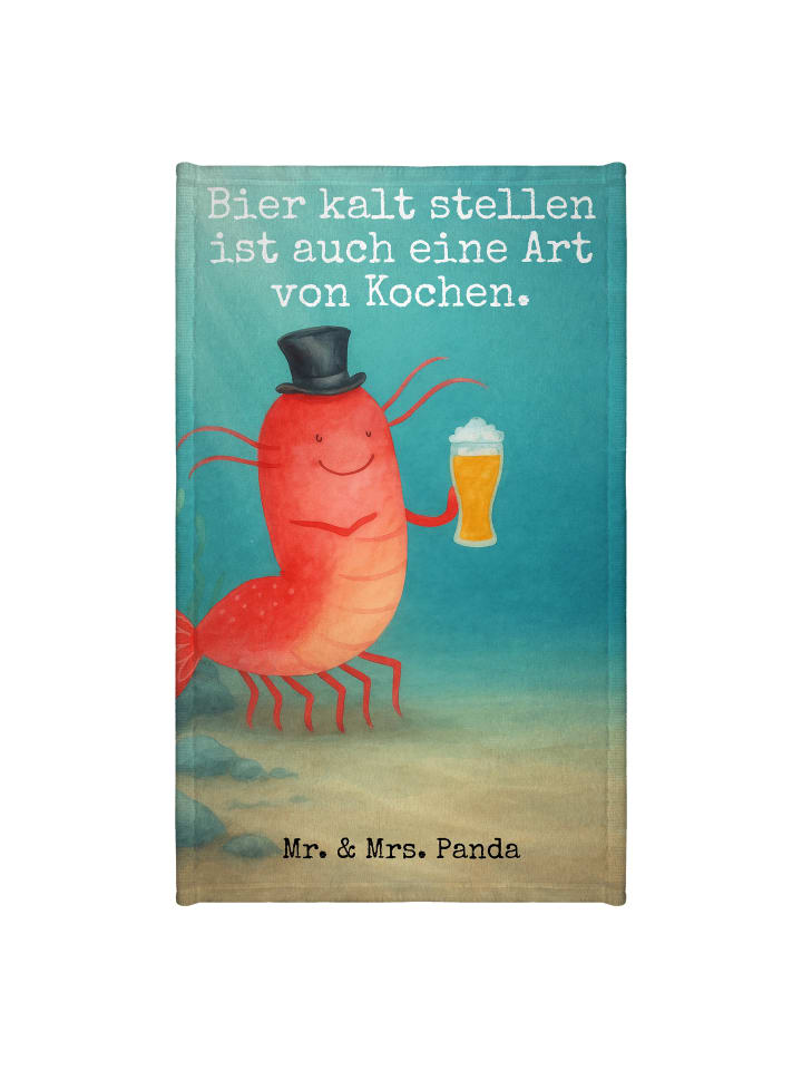 Handtuch Hummer Weizen Design mit Spruch in Weiß