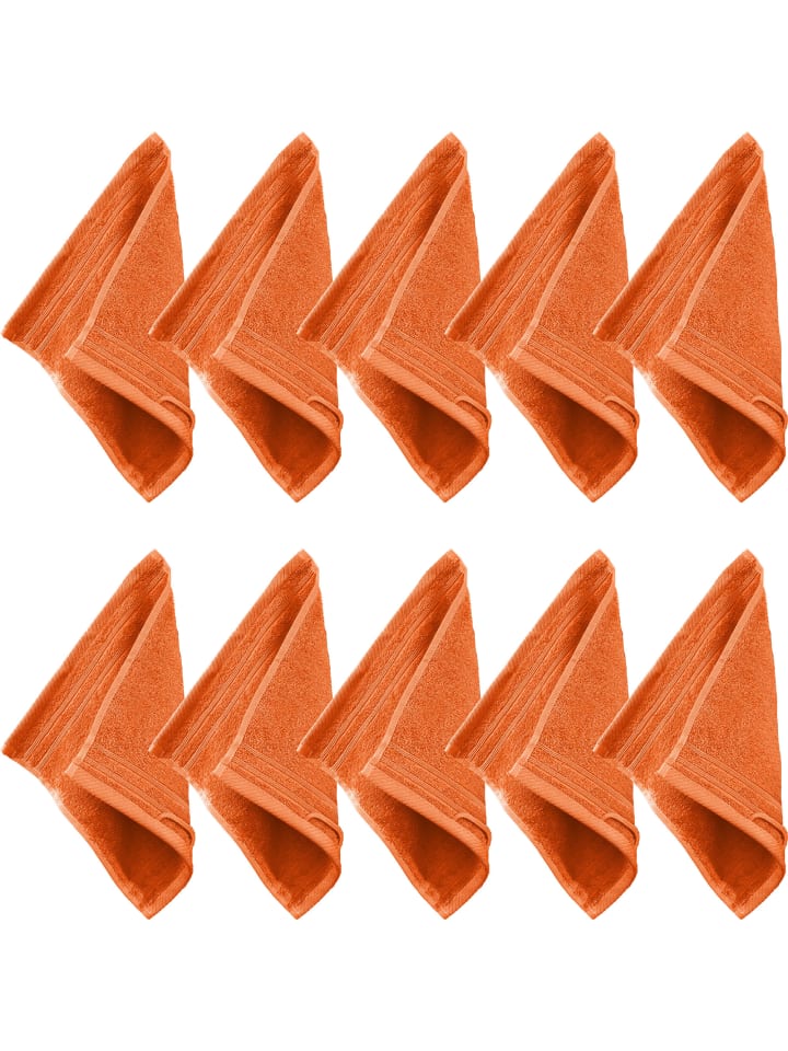 Frottier Seiftuch 10er-Pack Heidelberg in orange