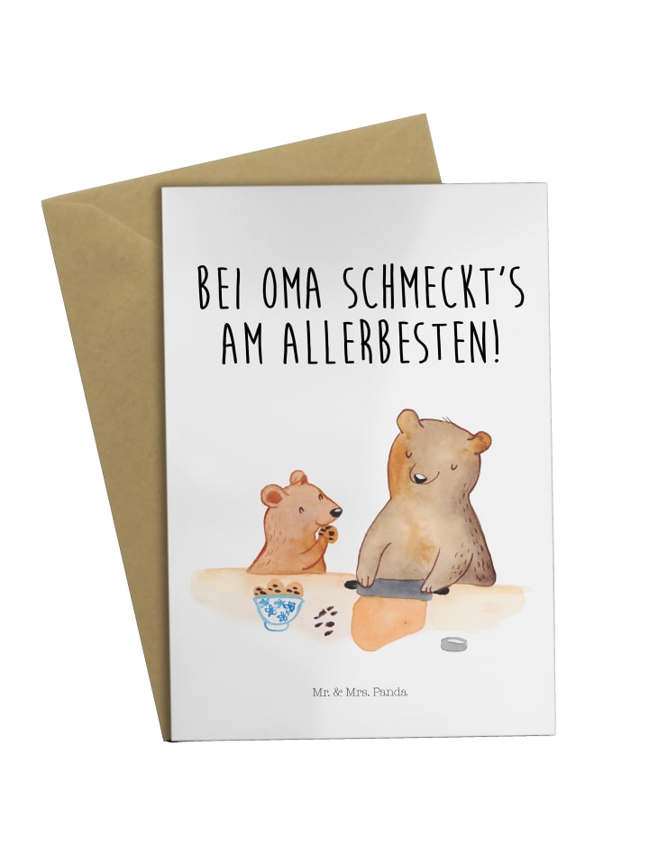 Glückwunschkarte Oma Backen mit Spruch in Weiß