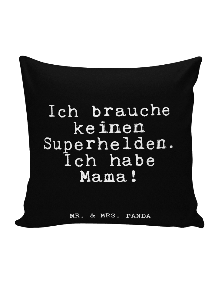 Kuschelkissen 40x40 Ich brauche keinen Superhel... in Schwarz