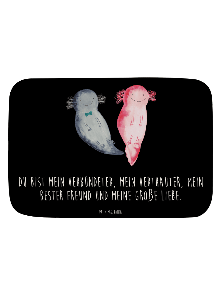 Badeteppich Axolotl Freundin mit Spruch in Schwarz