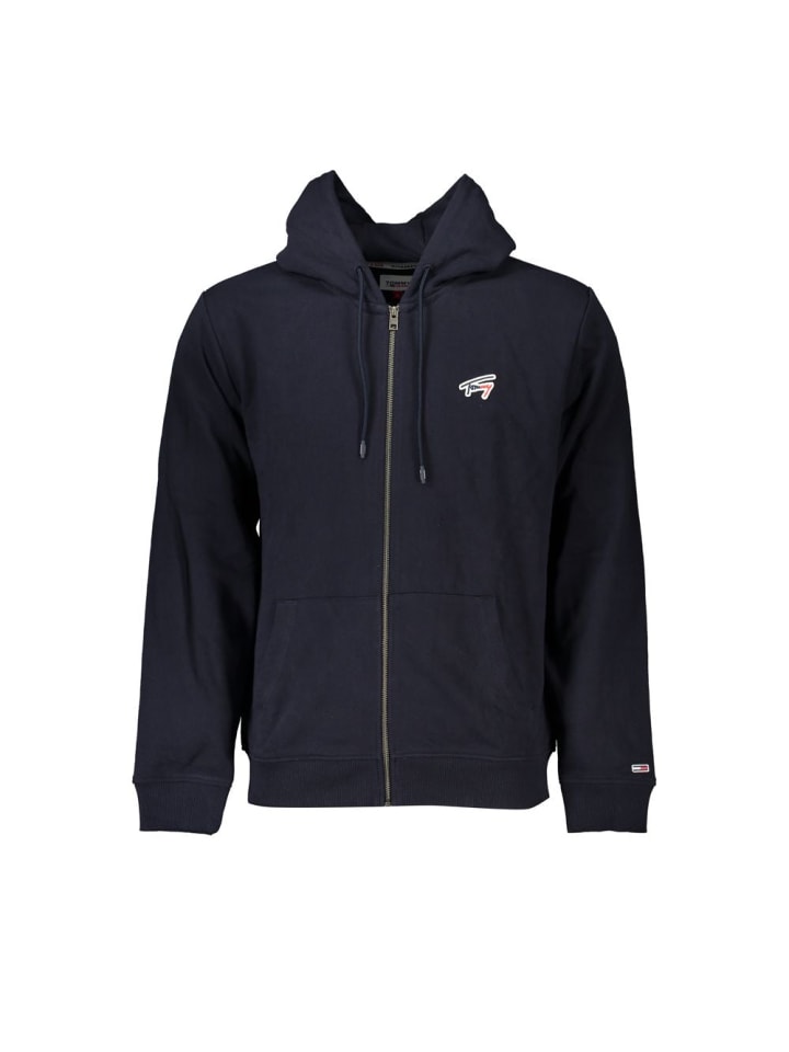 Blau Baumwolle Herren mit Kapuze Sweatshirt