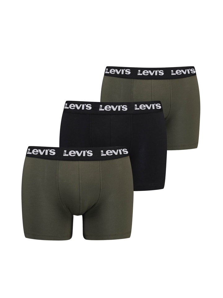 Boxershort 3er Pack in Schwarz/Grün