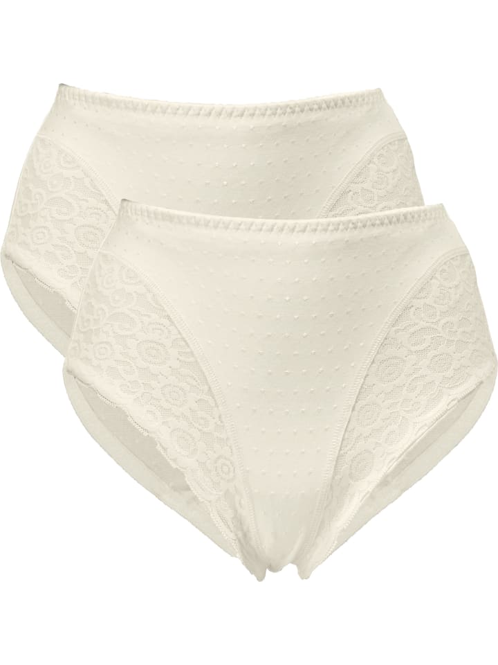 Baumwolle, Viskose Formslip 2er-Pack in creme