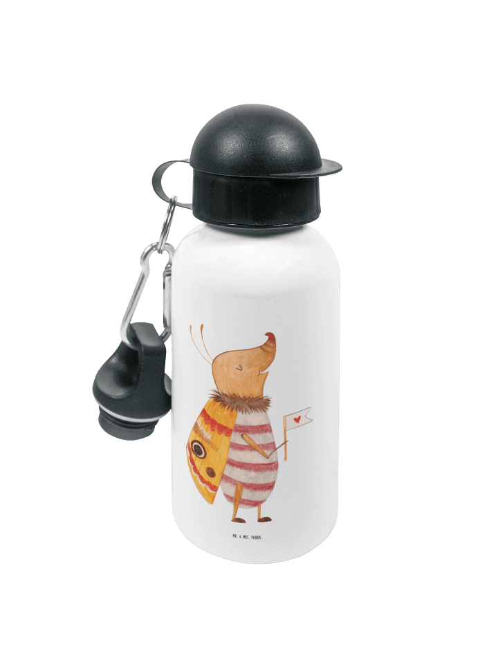 Trinkflasche Nachtfalter Fähnchen ohne Spruch in Weiß