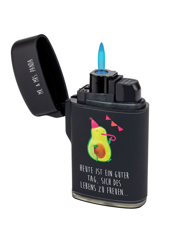 Feuerzeug Avocado Party mit Spruch in Schwarz