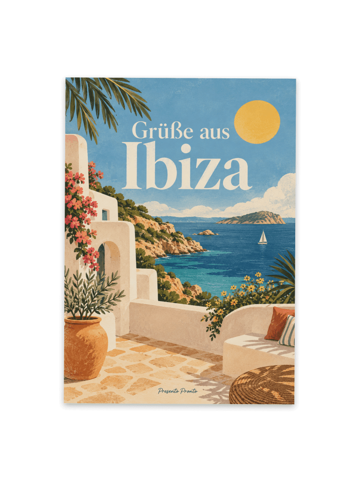 Postkarte Küste editorial Design mit Spruch in Weiß