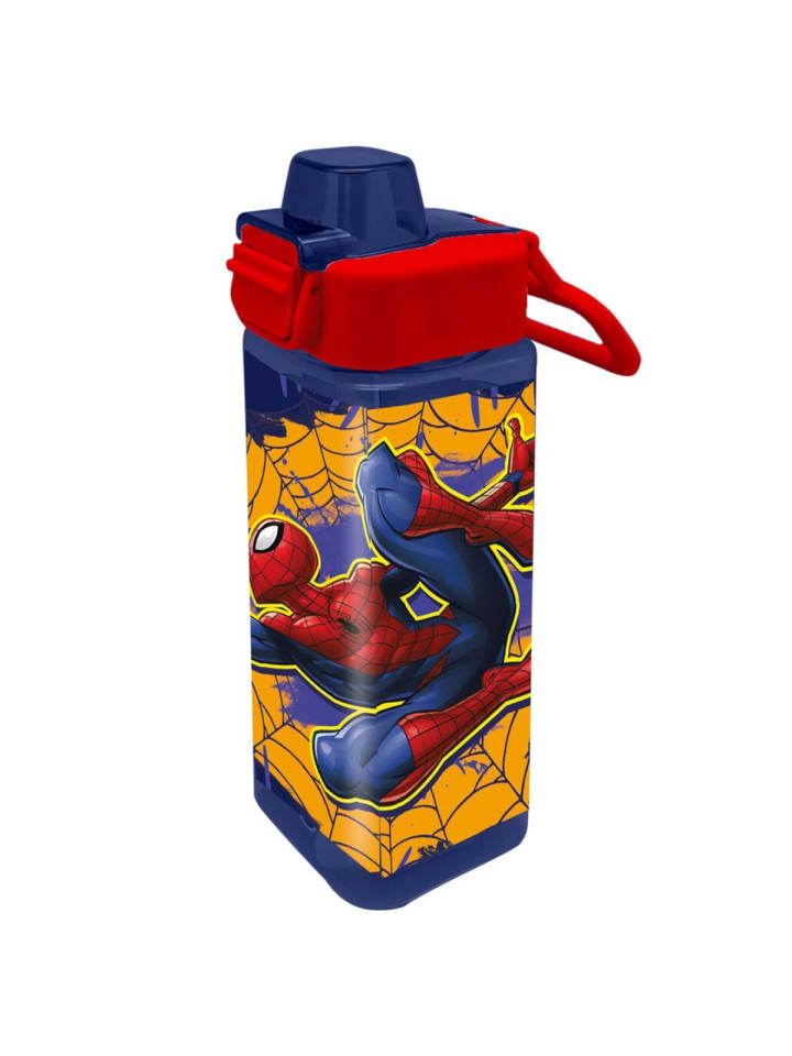 Spiderman Wasserflasche Trinkflasche 500 ml für Kinder in Blau