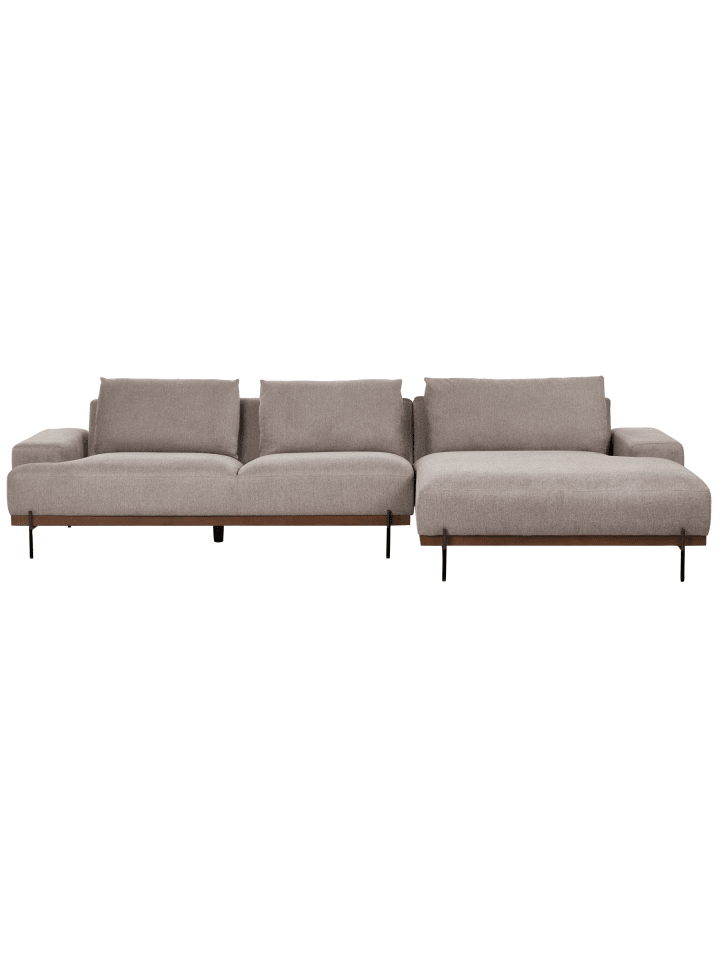 Ecksofa MARIFERD Braun/Schwarz/Braun - (W) 316 x (H) 79 x (L) 146 cm linksseitig