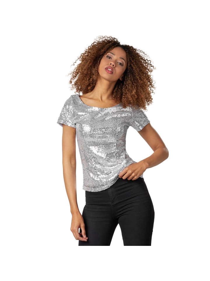 Kurzarmtop, Damen-Shirt mit kurzen Ärmeln und Rundhalsausschnitt