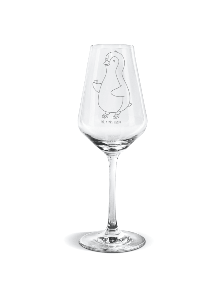 Glas mit Gravur Pinguin Marienkäfer ohne Spruch in Transparent