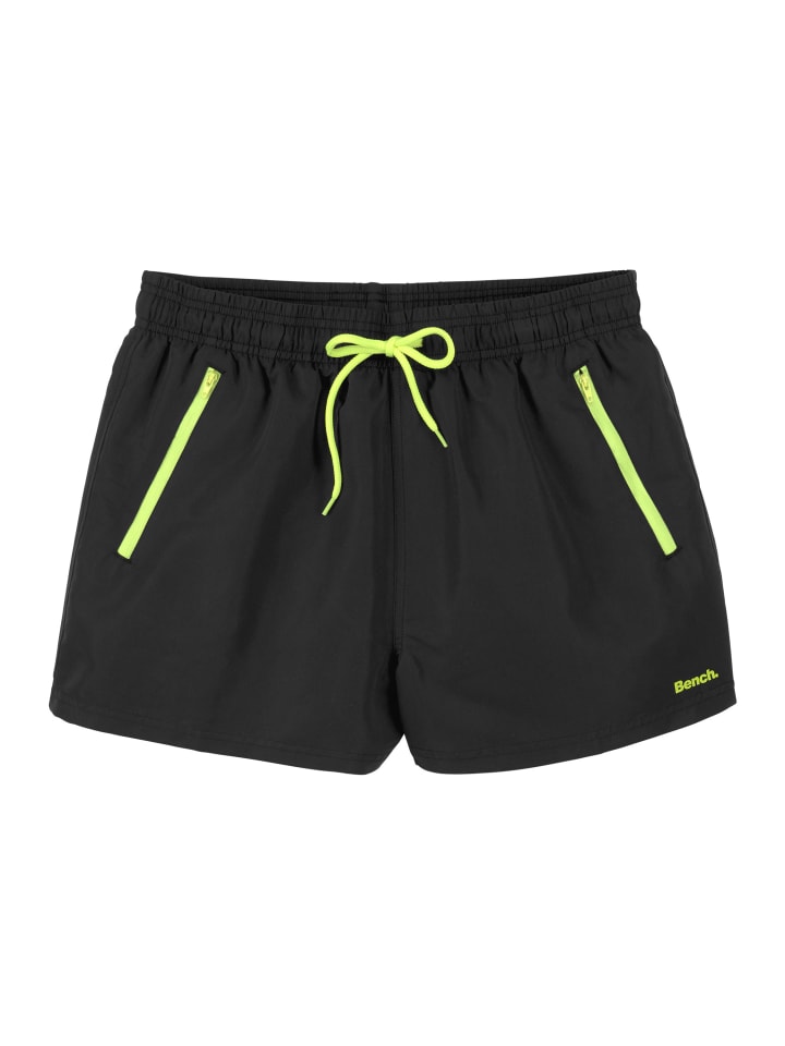 Badeshorts in schwarz-gelb