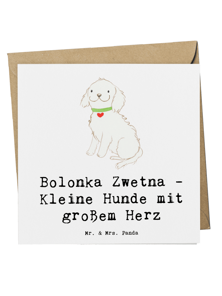 Deluxe Karte Bolonka Zwetna Herz mit Spruch in Weiß