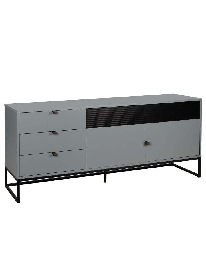 home24 Sideboard in 180 cm im skandinavischen Stil in Blaugrau