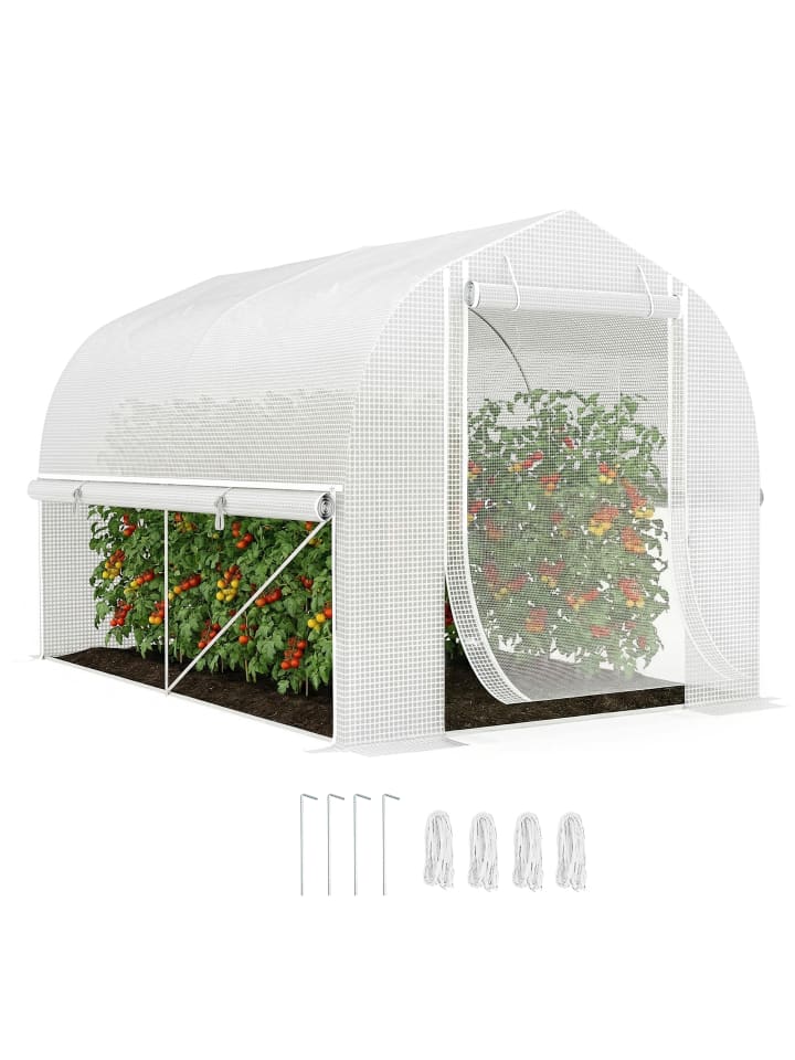 Gewächshaus,300L x 200B x 200H cm,Weiß