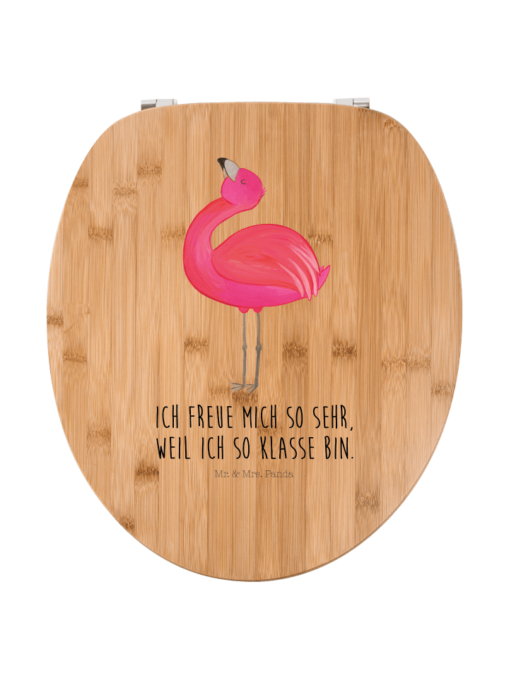 WC Brille Flamingo Stolz mit Spruch in Braun